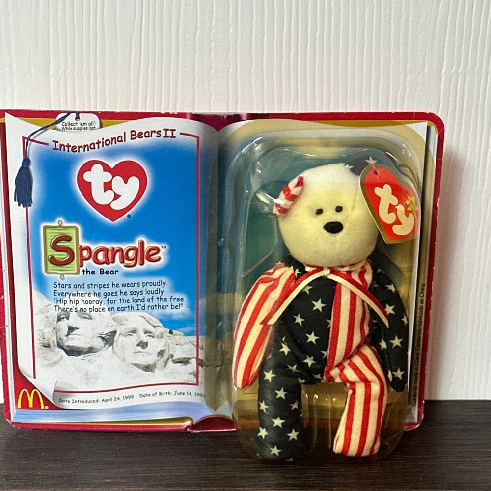 Ty McDonalds Teenie Beanie Baby Spangle the Bear International Bears II 2000 USA
